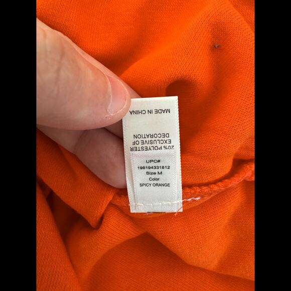 Cuddl Duds Sun Terry Hooded Tunic Spicy Orange Medium 3/4 Sleeve NWOT Pocket - Picture 8 of 13